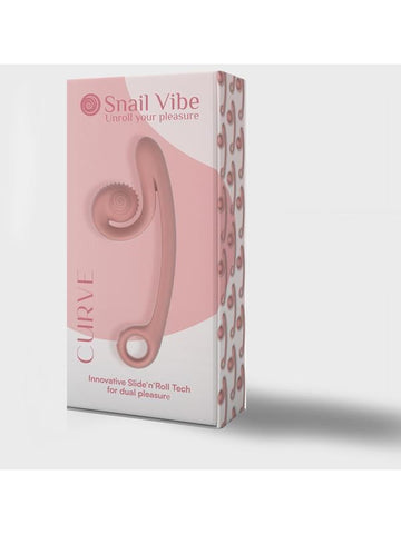 Svibe Snail Vibe Curve Rechargeable Dual Vibrator Peachy Pink 600 Combinations - Rabbit Vibrators
