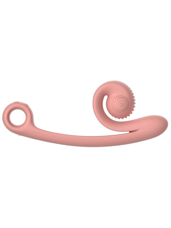 Svibe Snail Vibe Curve Rechargeable Dual Vibrator Peachy Pink 600 Combinations - - Rabbit Vibrators