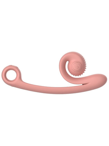 Svibe Snail Vibe Curve Rechargeable Dual Vibrator Peachy Pink 600 Combinations - Rabbit Vibrators