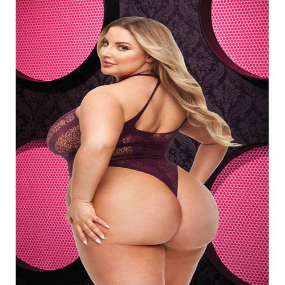 Xgen Products Lapdance Lingerie Criss Cross Lacey Womens Teddy Purple Mesh - Teddies and Bodysuits