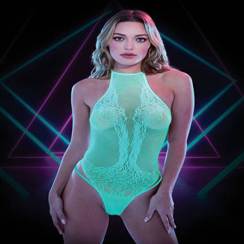 Xgen Products Lapdance Lingerie Glow In The Dark Womens Sheer Teddy - Teddies and Bodysuits
