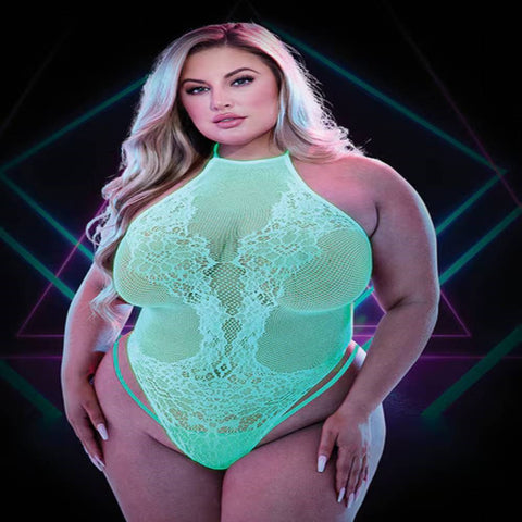 Xgen Products Lapdance Lingerie Glow In The Dark Womens Sheer Teddy - Teddies and Bodysuits