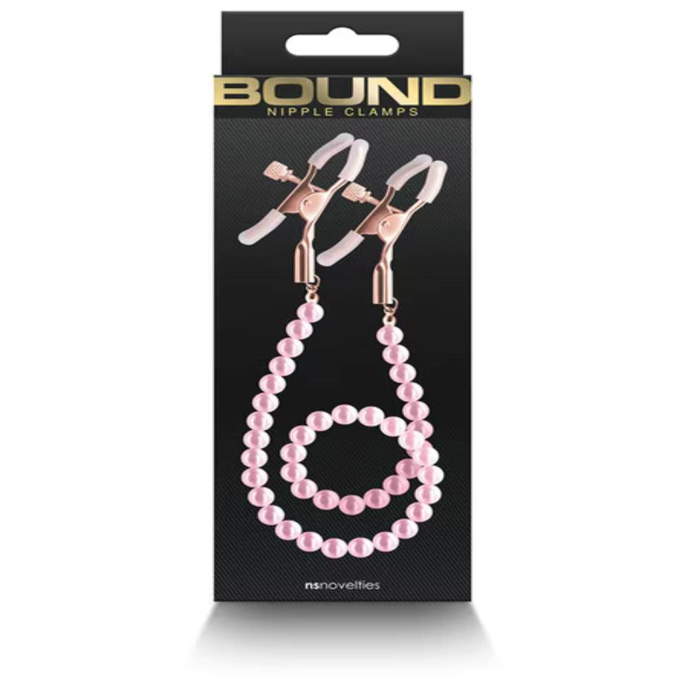 NS Novelties Bound Nipple Clamps DC1 with Adjustable Pressure Control - - Nipple and Clit Clamps