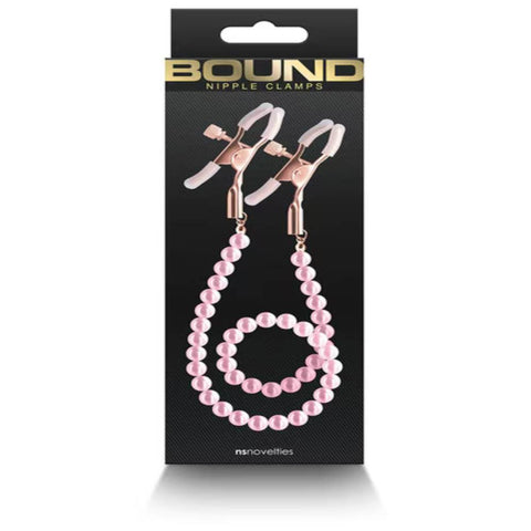 NS Novelties Bound Nipple Clamps DC1 with Adjustable Pressure Control - Nipple and Clit Clamps