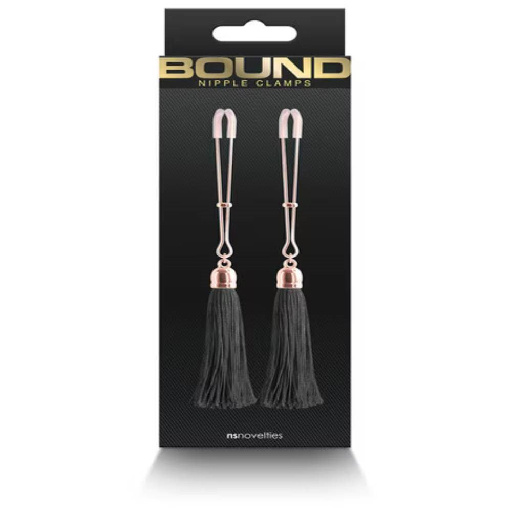 NS Novelties Bound Nipple Clamps T1 with Adjustable Pressure Control - - Nipple and Clit Clamps