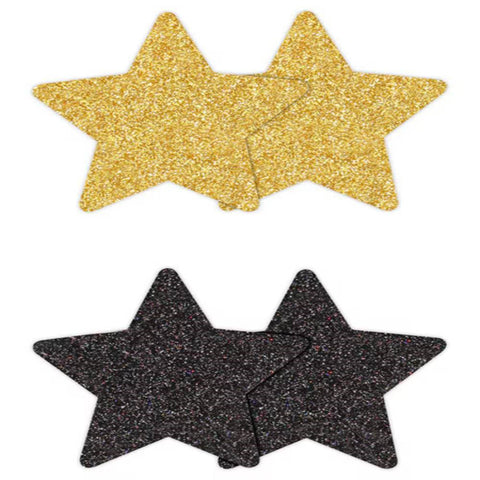 NS Novelties Pretty Nipple Pasties Glitter Stars 2 Pair Glitter Coverage - Breast and Nipple Toys