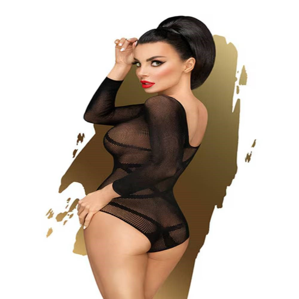 Penthouse Lingerie High On Love Womens Teddy Black Mesh Cross Strap Design - Teddies and Bodysuits
