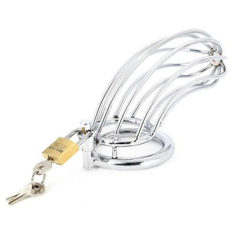 BDStyle Silver Caged Tiger Male Chastity Device Stainless Steel Cage - Male Chastity