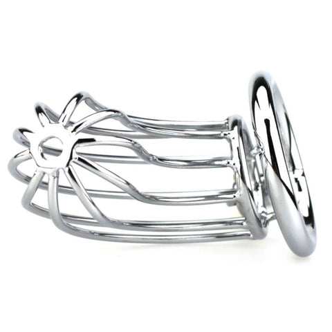 BDStyle Silver Caged Tiger Male Chastity Device Stainless Steel Cage - Male Chastity