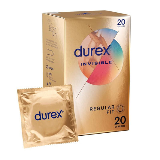 Durex Invisible Original Fit Ultra Thin Regular Condoms 20 Pack - - Condoms