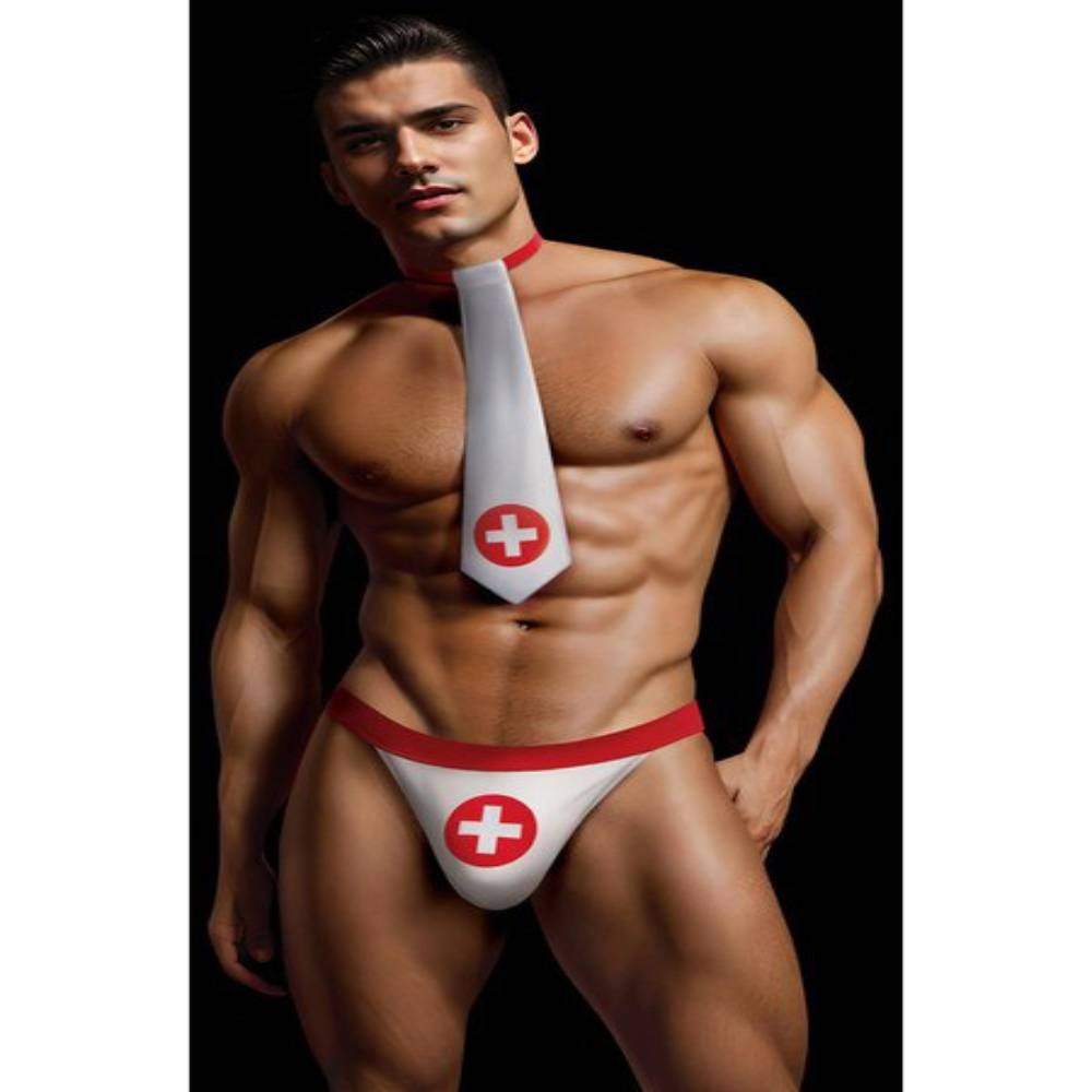 Envy Menswear 2 piece Nurse Costume Healthcare Fantasy Roleplay Set - - Mens Briefs And Boxers