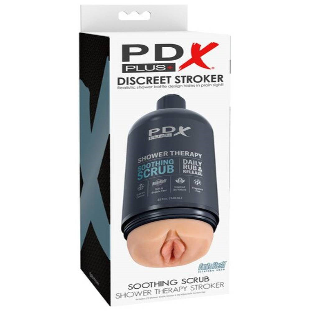 Pipedream Products PDX Plus Shower Therapy Soothing Scrub Mens Masturbator - - Masturbators and Strokers