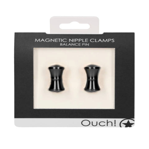 Shots Toys Balance Pin Magnetic Nipple Clamps Premium Aluminum Adjustable - Nipple and Clit Clamps