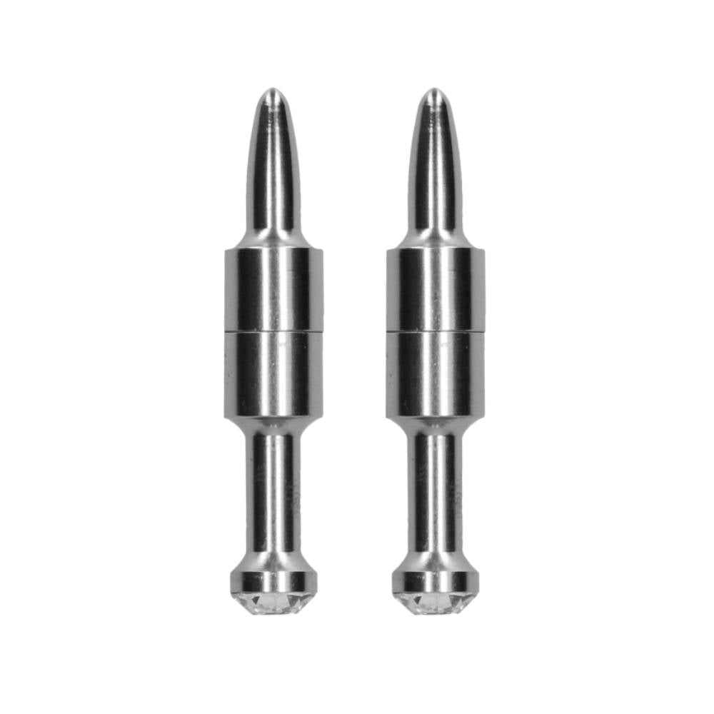Shots Toys Magnetic Diamond Pin Nipple Clamps Premium Aluminum Design - - Nipple and Clit Clamps