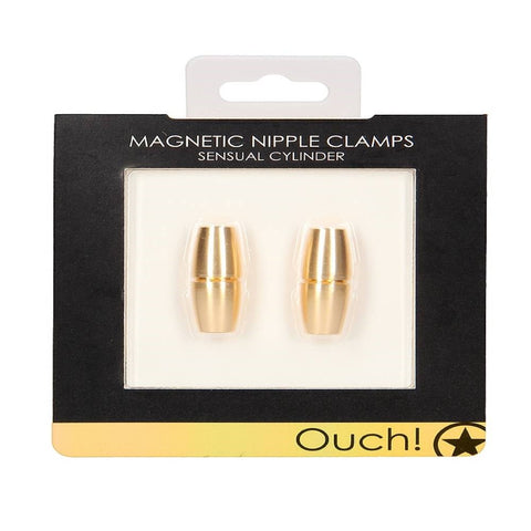 Shots Toys Sensual Cylinder Magnetic Nipple Clamps with Adjustable Pressure - Nipple and Clit Clamps