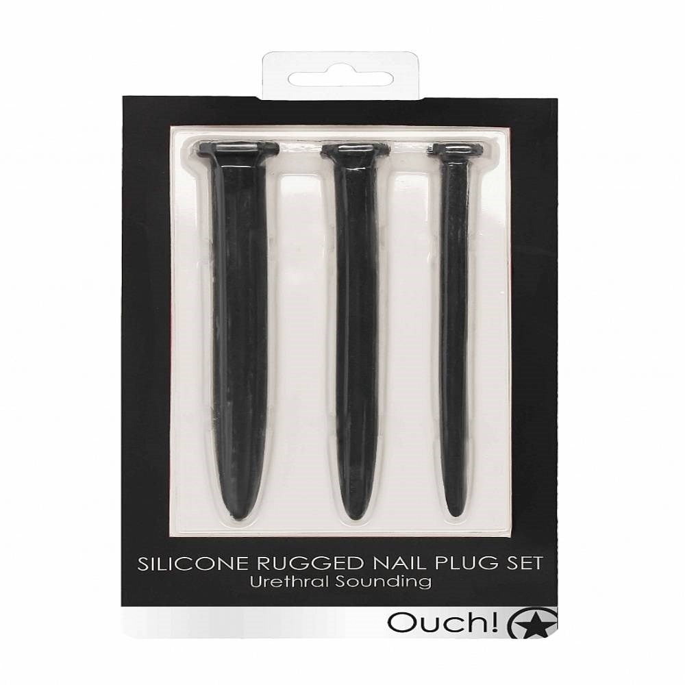 Shots Toys Silicone Rugged Nail Urethral Sounding Plug Set Medical Grade - - Urethral Sounds