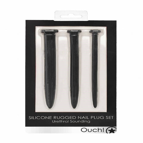 Shots Toys Silicone Rugged Nail Urethral Sounding Plug Set Medical Grade - Urethral Sounds