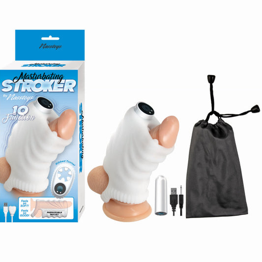 MASTURBATING Stroker 10 Function Tunnel Ribbed - - Masturbators and Strokers