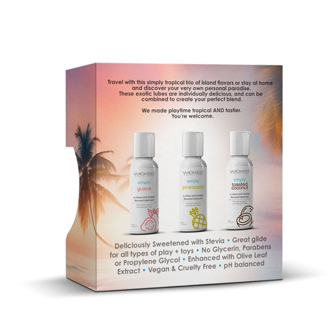 Wicked Sensual Care Wicked Simply Tropical Trio Flavoured Water Based Lubricants - Water Based Lubes