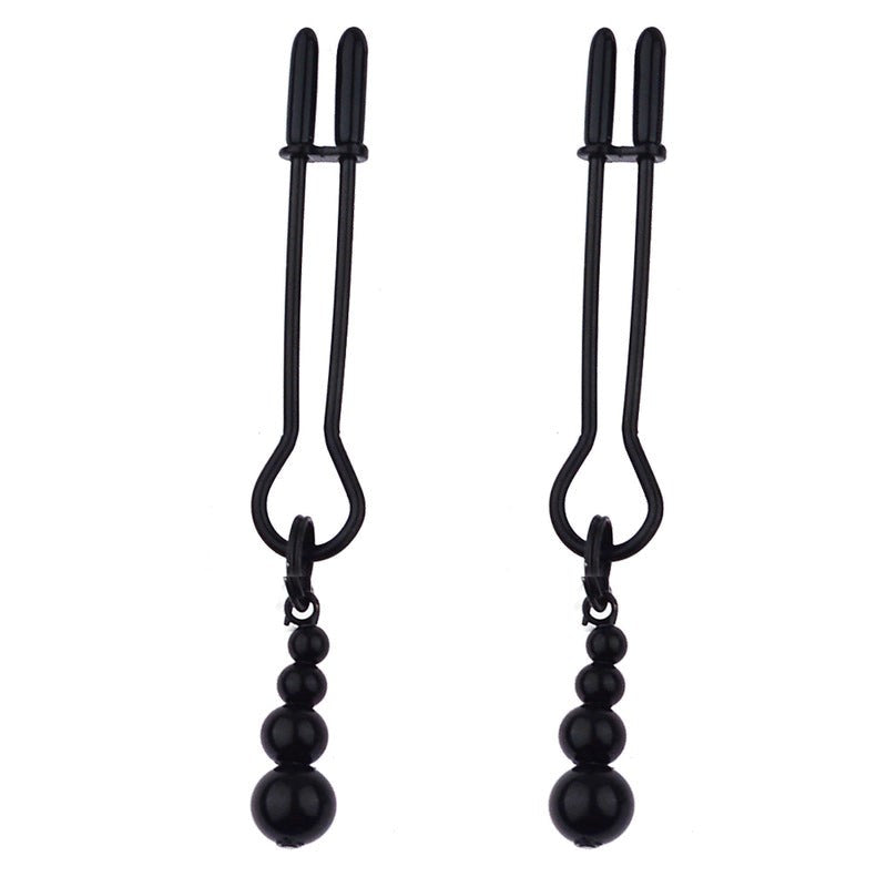 BDStyle Adorn Triple Bead Nipple Clamp Set - - Nipple and Clit Clamps