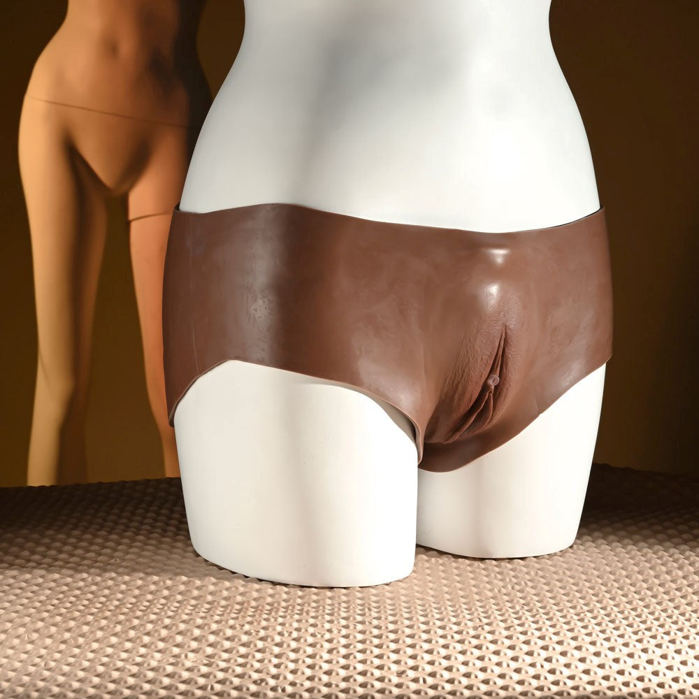 Evolved Gender X UNDERGARMENTS Wearable Vagina Briefs with Realistic Shaft - - G-Strings, Panties and Shorts
