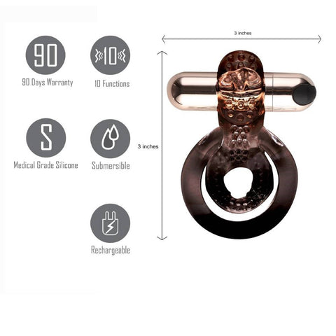 Maia Toys Maia Jayden USB Rechargeable Vibrating Cock & Ball Rings Enhancer - Vibrating Cock Rings