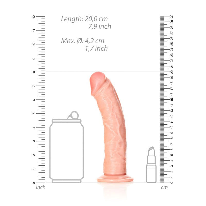Shots Toys REALROCK Realistic Regular Curved Dildo with Suction Cup G Spot - - Realistic Dildos