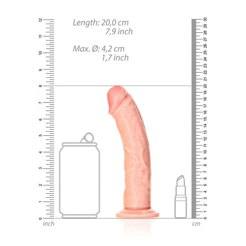 Shots Toys REALROCK Realistic Regular Curved Dildo with Suction Cup G Spot - Realistic Dildos