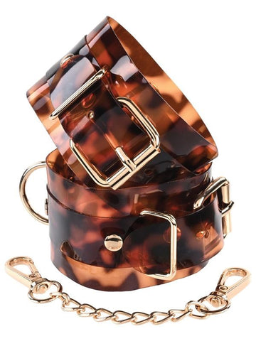 Sportsheets Amber Hand Cuffs Tortoiseshell Design Premium Restraints - Cuffs and Restraints
