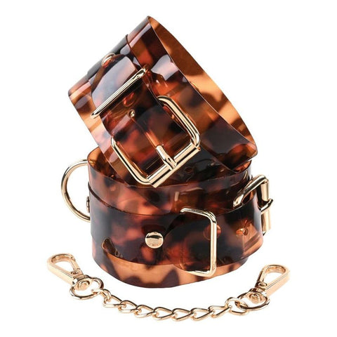 Sportsheets Amber Hand Cuffs Tortoiseshell Design Premium Restraints - Cuffs and Restraints