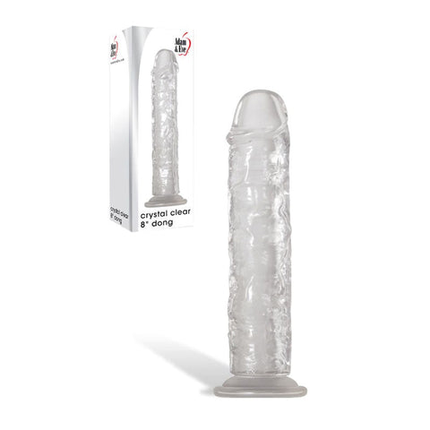 Adam & Eve Crystal Clear Realistic Dong 20.3 cm with Suction Cup Base - Realistic Dildos