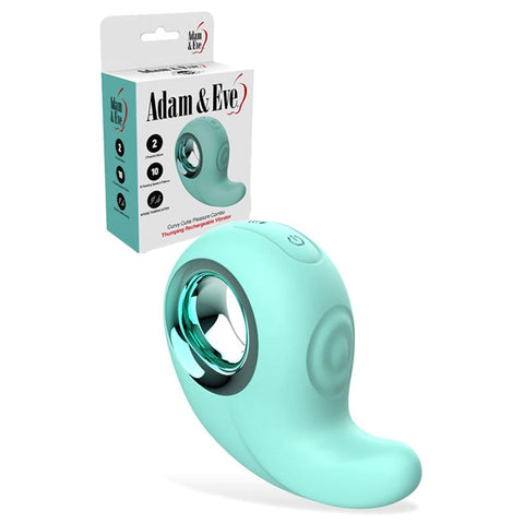 Adam & Eve Curvy Cutie USB Rechargeable Dual Motor Tapping Clitoral Vibrator - Clit Ticklers and Pulsators
