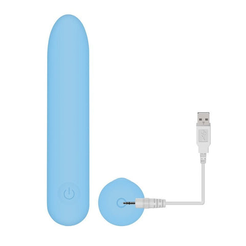 Adam & Eve Eves Silky Sensations Rechargeable Bullet Vibrator Blue Soft Touch - Bullet Vibrators