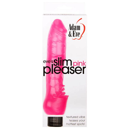 Adam & Eve Eves Slim Pink Pleaser Vibrating Dildo 8 Inch - - Vibrating Dildos