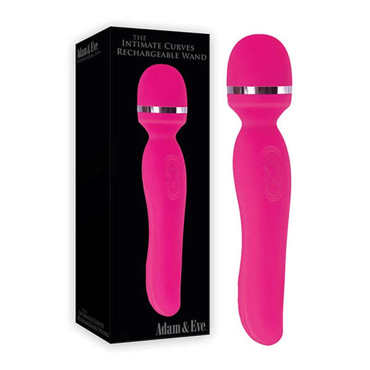Adam & Eve Intimate Curves USB Rechargeable Vibrating Body Wand Pink Clitoris - - Body Wands