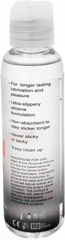 Adam & Eve Personal Silicone Lubricant 118 ml Long Lasting Intimate Comfort - Silicone Based Lubes