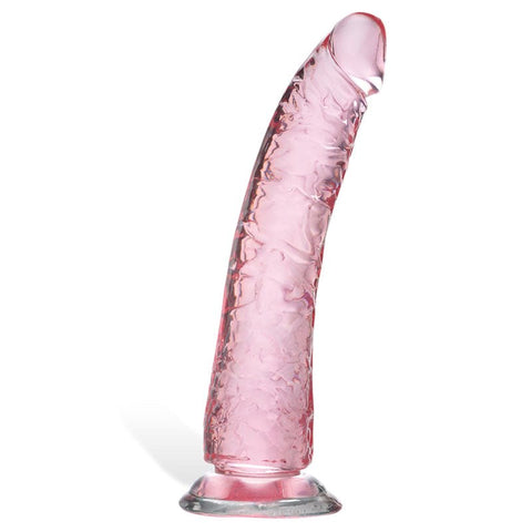 Adam & Eve Pink Jelly Realistic Dildo Pink 21 cm with Suction Cup Base - Realistic Dildos