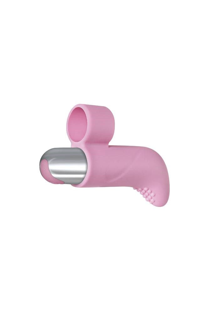 Adam & Eve Silicone USB Rechargeable Finger Vibrator Pink with 10 Patterns - - Finger and Tongue Vibrators