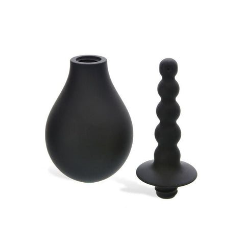 Adam & Eve Smooth and Easy Silicone Douche Black Anal Cleanse - Enemas and Douches