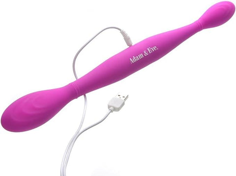Adam & Eve Joy Stick USB Rechargeable Dual Vibrating Double Dong 14.5 Inch - Vibrating Dildos