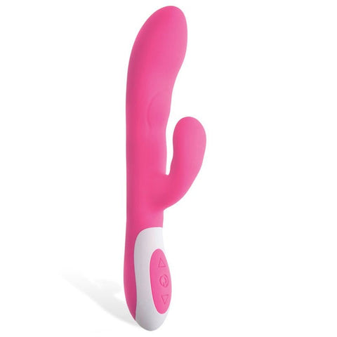Adam & Eve Warming Rechargeable G Spot Rabbit Vibrator Pink with Dual Motors - Rabbit Vibrators