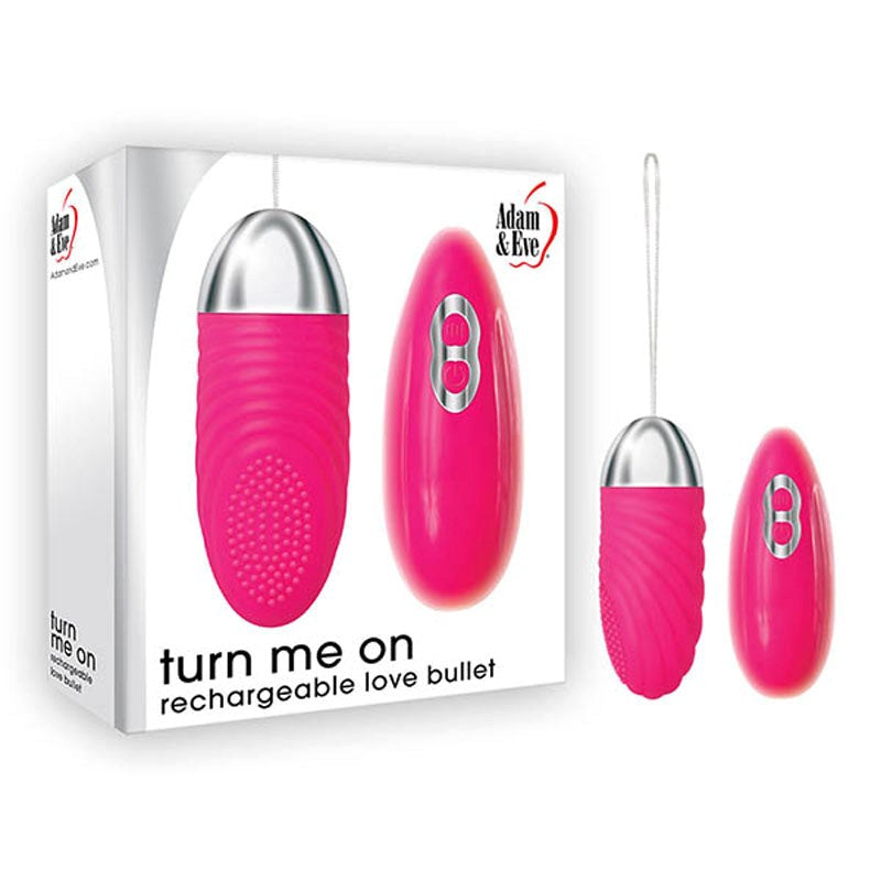 Adam & Eve Turn Me On Rechargeable Bullet Vibrator with Remote Pink 36 Functions - - Bullet Vibrators