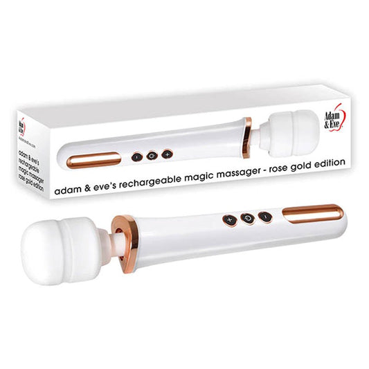 Adam & Eve USB Rechargeable Magic Body Wand Vibrator Rose Gold/White Clitoral - - Body Wands