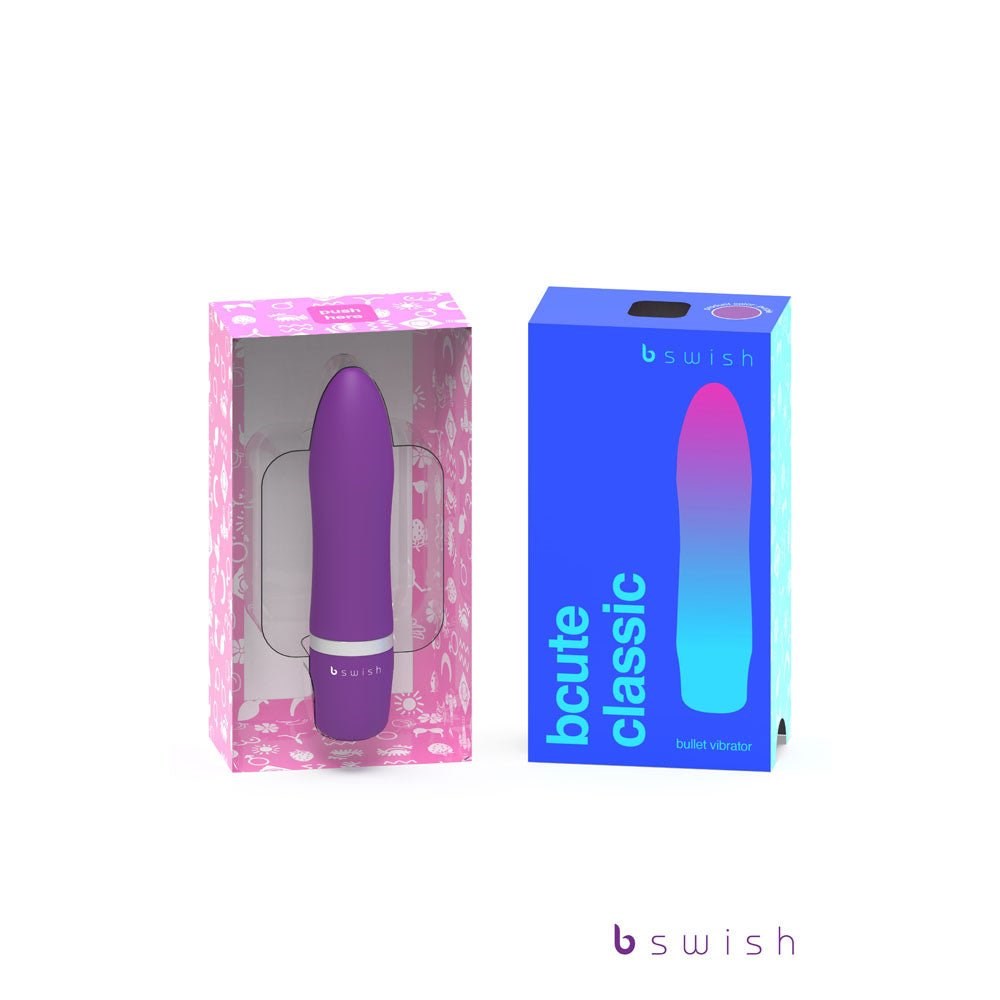 B Swish Bcute Classic Vibrating Bullet Purple 5 Speed Clitoral Vibrator - - Bullet Vibrators