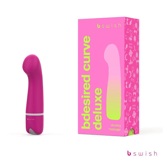 B Swish Bdesired Deluxe Curve G Spot Vibrator Rose Waterproof Silicone - - G-Spot Vibrators