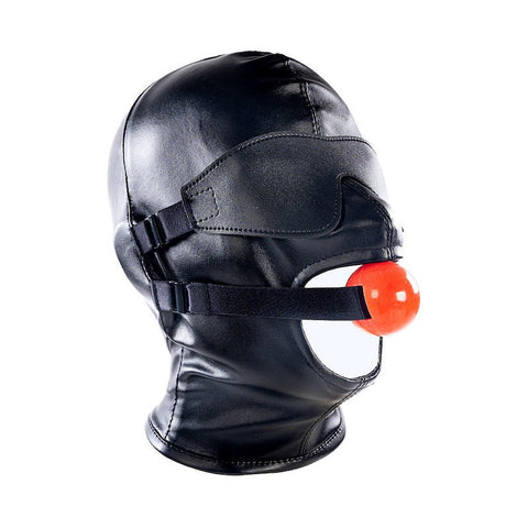 BDStyle BDSM Play Hood With Blindfold And Mouth Gag Male Premium Control System - Bondage Hoods
