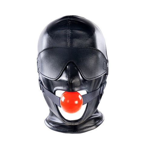 BDStyle BDSM Play Hood With Blindfold And Mouth Gag Male Premium Control System - Bondage Hoods