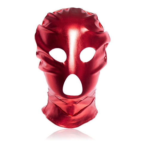 BDStyle Patent Leather BDSM Hood with Open Mouth and Eyes Premium PVC - Bondage Hoods