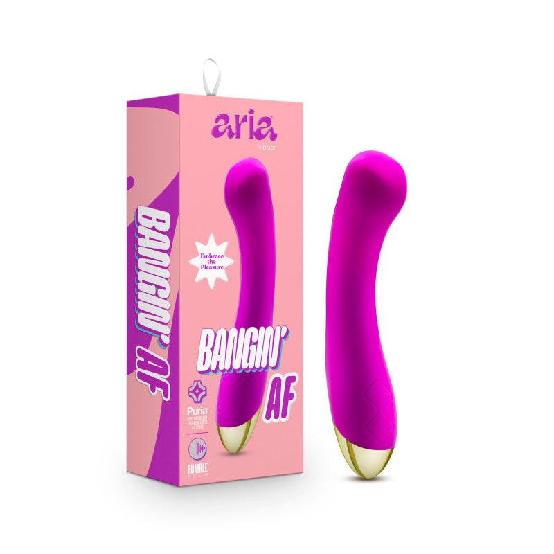 Blush Novelties Aria Bangin AF USB Rechargeable G Spot Vibrator Purple - - G-Spot Vibrators