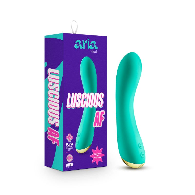 Blush Novelties Aria Luscious AF USB Rechargeable G Spot Vibrator Teal with Curved Design - - G-Spot Vibrators